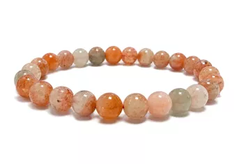 Bracciale in Pietra del Sole Ramata con Inclusioni Ematoidi AA perle 7-8mm