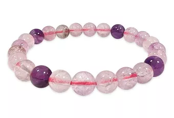 Bracciale in Super Seven A+ Quarzo con Inclusioni Perle 8 mm