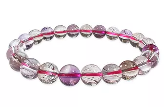 Bracciale in Super Seven AAA Quarzo con Inclusioni Perle 8–9 mm