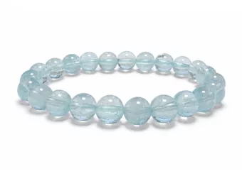 Bracciale Topazio Blu AAA perle 8mm
