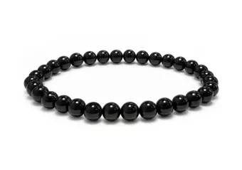 Bracciale in tormalina nera con perline da 5,5-6,5 mm