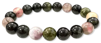 Bracciale con tormalina Perline A multicolori da 10 mm