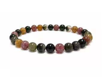 Bracciale in Tormalina Multicolore AA+ Perle 6,5-7,5 mm