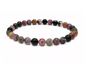 Bracciale in Tormalina Multicolore AA Perle 6-6,5 mm