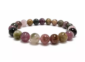 Bracciale in Tormalina Multicolore AA Perle 7,5-8,5 mm