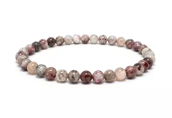 Bracciale in Tormalina Rosa A Perle 5-6 mm