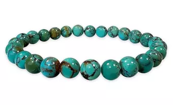 Bracciale turchese naturale dalla Cina perline AAAA 6mm