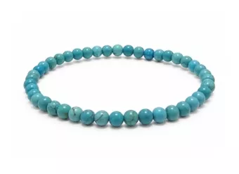 Bracciale in Turchenite Howlite Naturale Colorata A Perle 4 mm