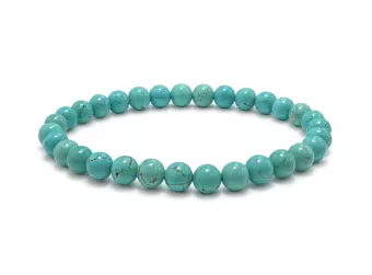 Bracciale in Turchenite Howlite Naturale Colorata A Perle 6 mm