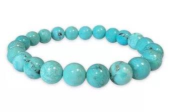 Bracciale Turquenite Howlite naturale tinta perline A 8mm