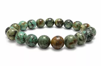 Bracciale in Turchese Naturale d’Africa AB perle 10mm