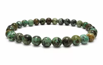 Bracciale in Turchese Naturale d’Africa AB perle 6mm