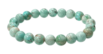 Bracciale con turchese naturale peruviano perline AA da 8 mm