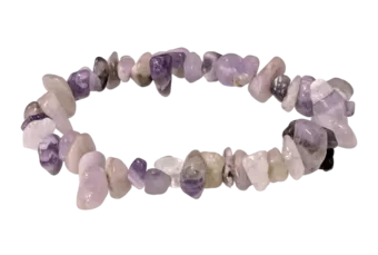 Bracciale di Ametista con nastro A chips da 18 cm