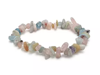 Bracciale Chips in Berilli Acquamarina & Morganite A 5-8mm
