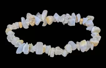 Bracciale Chips di Calcedonio Blu 5-8mm 18cm
