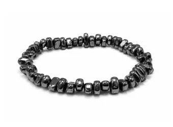 Bracciale in Ematite con Pietre Irregolari A 5-8mm