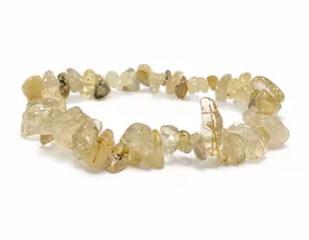 Bracciale chips di Quarzo Cristallo di Rocca Rutilato A 5-8mm