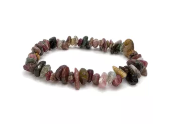 Bracciale in Tormalina Multicolore con Pietre Irregolari A 5-8mm