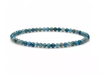 Bracciale in Apatite Blu Sfaccettata Qualità A – Perle 3 mm