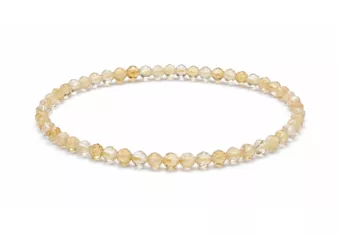 Bracciale in Citrino Naturale Sfaccettato Qualità AA – Perle 3 mm