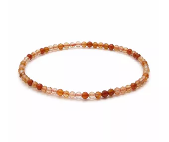 Bracciale in Corniola Sfaccettata A – Perline da 3 mm