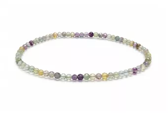Bracciale in Fluorite Multicolore Sfaccettata AA – Perline da 3 mm