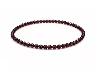 Bracciale in Granato Rosso Sfaccettato AA – Perline da 3 mm
