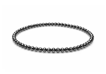 Bracciale in Ematite Sfaccettata Qualità A – Perle 3 mm