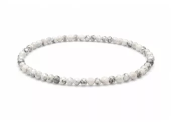 Bracciale in Howlite Sfaccettata A – Perline da 3 mm