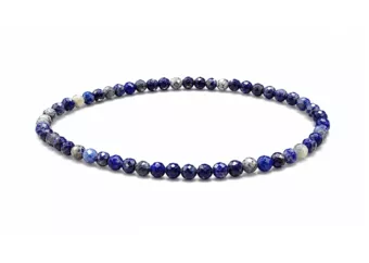 Bracciale in Lapislazzuli Sfaccettato Qualità A – Perle 3 mm
