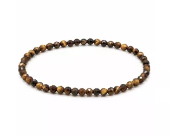 Bracciale in Occhio di Tigre Sfaccettato Qualità A – Perle 3 mm