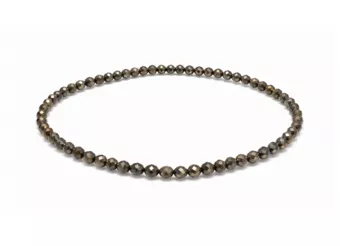 Bracciale in Pirite Sfaccettata Qualità A – Perle 3 mm