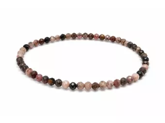 Bracciale in Rodonite Australiana Sfaccettata Qualità A – Perle 3 mm