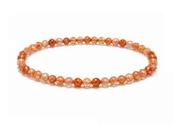 Bracciale in Pietra del Sole Sfaccettata Qualità AA – Perle 3 mm