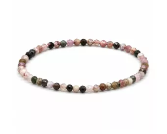 Bracciale in Tormalina Multicolore Sfaccettata A – Perline da 3 mm