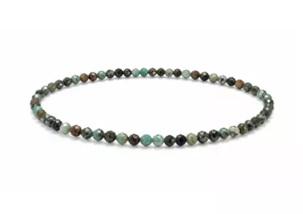 Bracciale in Turchese Africano Naturale Sfaccettato Qualità A – Perle 3 mm