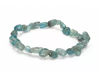 Bracciale in Apatite Blu con Pietre Burattate A+ 6-8 mm
