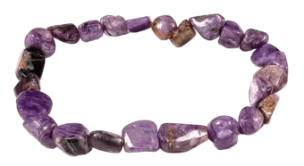 Bracciale in charoite, pietre laminate AA