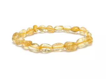 Bracciale in Citrino Naturale con Pietre Burattate A+ 6-8 mm