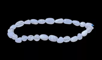 Bracciale di  Calcedonio Blu A pietre rotolate
