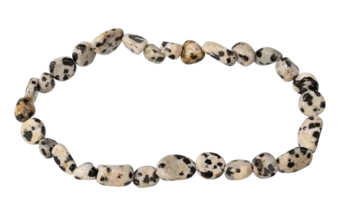 Bracciale con diaspro dalmata pietre arrotolate A