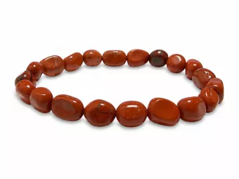Bracciale in pietre burattate di Diaspro Rosso A 5-8mm