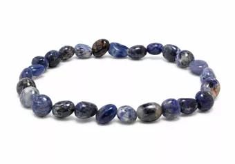 Bracciale in pietre burattate di Sodalite A 5-8mm