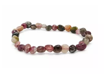 Bracciale in Tormalina Multicolore con Pietre Burattate A