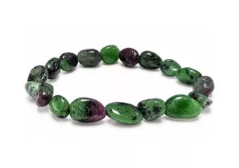 Bracciale Pietre Rotolate Rubino Zoisite A 8-10 mm