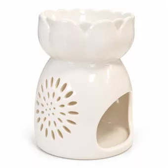 Brucia-Profumi Loto Bianco in Ceramica 11 cm