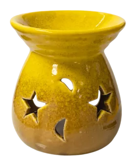 Bruciatore a olio in ceramica sfumata gialla 8,5 cm