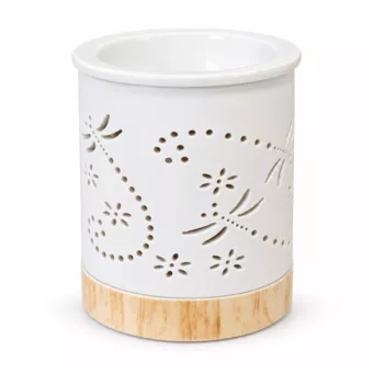 Brucia Profumo Bianco Decoro Libellule in Ceramica 11 cm