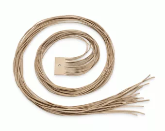 Set di 20 Cordoncini in Pelle Piatta Beige Sabbia 2 mm × 120 cm per Ciondoli